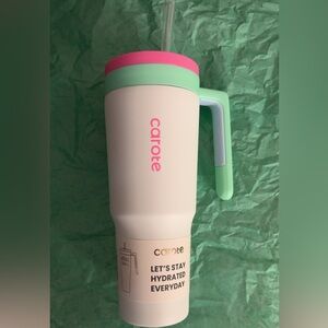 Pink & Mint Insulated Travel Mug with Handle